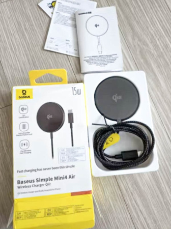 Baseus Qi2 15 W ātrs bezvadu lādētājs ar Magsafe iPhone
